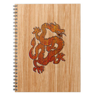 Carnet Un dragon rouge sur le bambou aiment