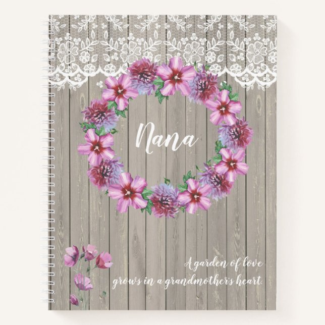 Carnet Un jardin d'amour personnalisé (Devant)