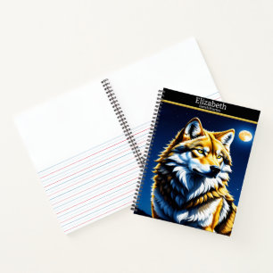 Carnet Un loup majestueux hurle au clair de lune