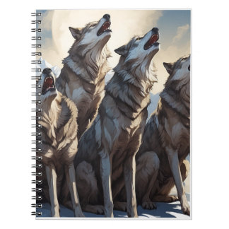 Carnet Un majestueux loups hurleurs lancent des oreillers