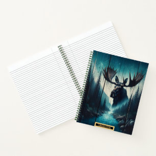 Carnet Un majestueux orignal contemplant une rivière de m