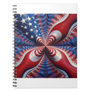 Carnet Un Mélange De Drapeau Américain Et De Fractale