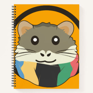 Carnet Un mignon hamster en caricature avec une écharpe m