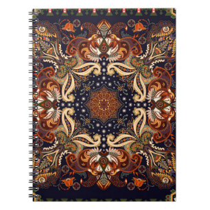 Carnet Un ornement sans couture indien. Patch symétrique