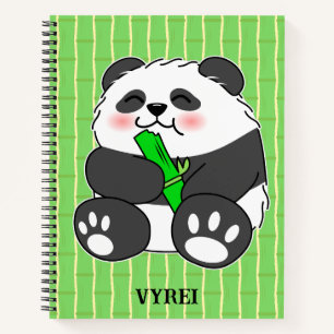 Carnet Un Panda Bébé Mignonne Mangeant Stalk Bambou