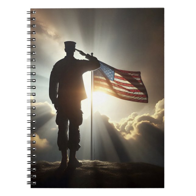 Carnet Un Soldat Américain Salue Le Drapeau (Devant)