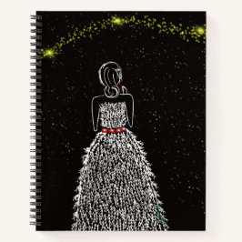 Carnet Un Voeu D'Hiver Sur Un Ordinateur Portable Étoile