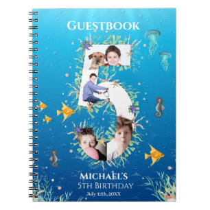 Carnet Under the Sea Photo Big 5th Birthday Guest Book