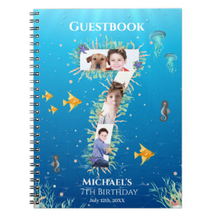 Carnet Under the Sea Photo Big 7th Birthday Guest Book
