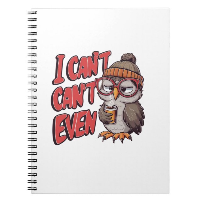 Carnet Une chouette de dessin animé avec une beanie et de (Devant)