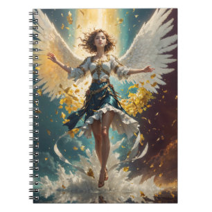 Carnet une femme avec des ailes se levant dans l'air