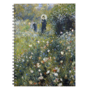 Carnet Une femme avec un parasol dans un jardin par Augus