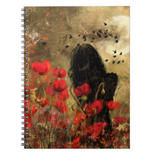 Carnet Une Femme Dans Le Champ De Pavot - Art De Peinture