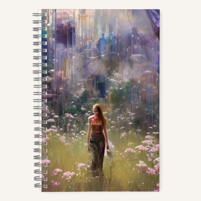 Carnet Une femme en campagne dans un monde post-apocalypt (Recto)