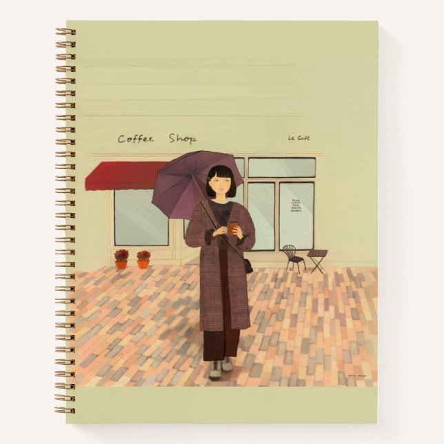 Carnet Une femme qui prend un café (Devant)
