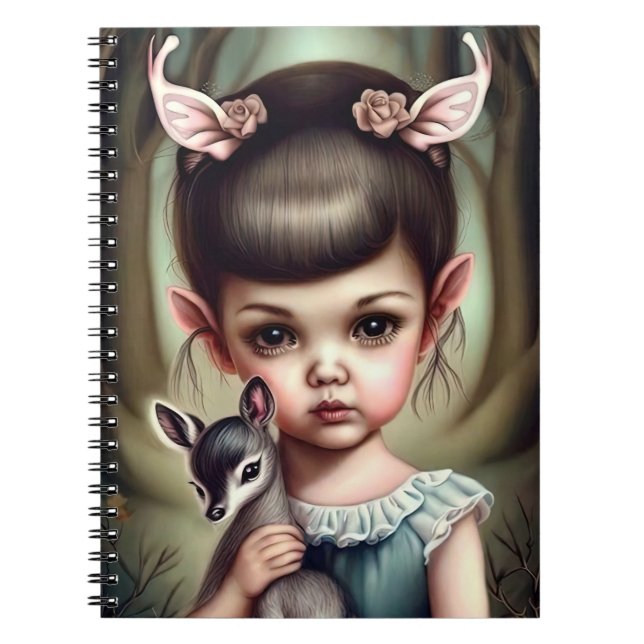 Carnet Une jeune fille tenant un cerf (Devant)