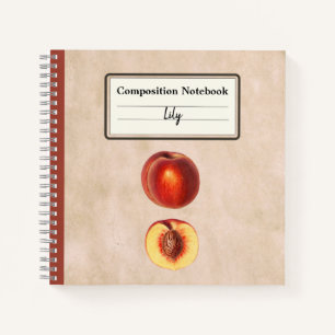 Carnet Une Pêche rouge et une composition demi-personnali