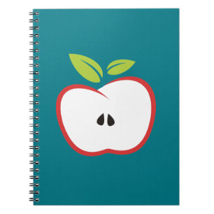 Carnet Une pomme aux contours rouges et aux feuilles vert