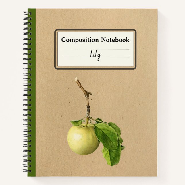 Carnet Une Pomme Jaune Avec Comp Personnalisé Feuille (Devant)