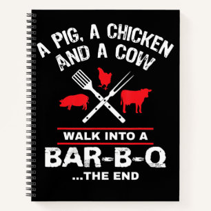 Carnet Une Vache De Poulet De Cochon Se Promène Dans Un B