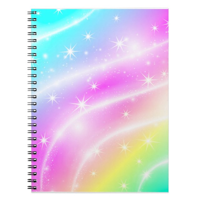 Carnet Unicorn Pastel Couleur arc-en-ciel (Devant)