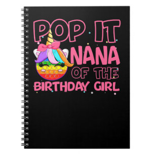 Carnet Unicorn Pony Pop It Nana de la fille Anniversaire 