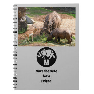 Carnet Unicorn Rhino Silhouette Monogramme Photo
