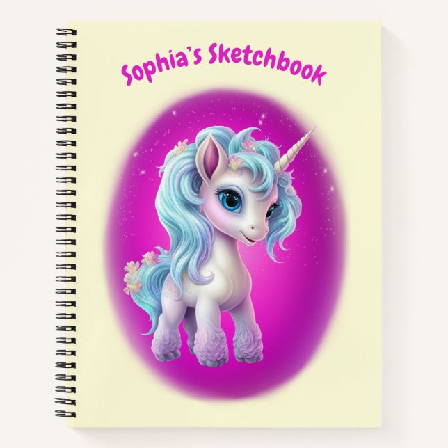Carnet Unicorn texte personnalisé (Devant)