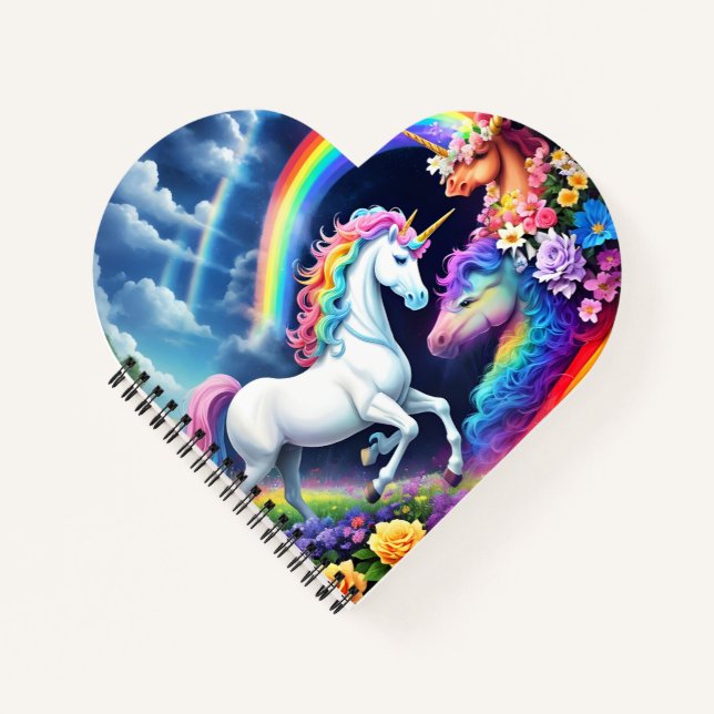 Carnet Unicorne arc-en-ciel une (Devant)