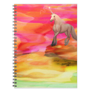 Carnet Unicorne dans le désert peint