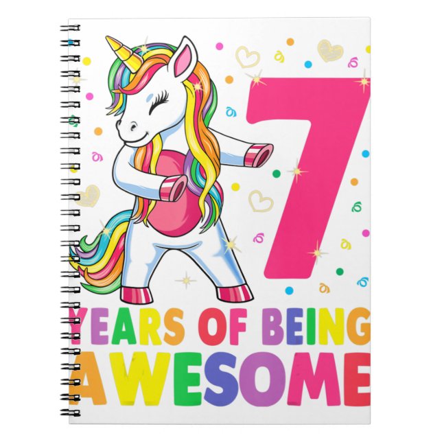 Carnet Unicorne Flossing 7 Ans Girl Uni (Devant)