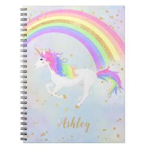 Carnet Unicorne   Magic Blue et Gold Rainbow