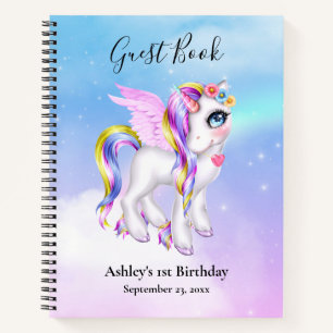 Carnet Unicorne magique avec Rainbow Mane & Tail Guestboo