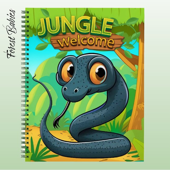 Carnet Unique Snake Whimsical Woodland Nature Scene 🐍 (Cute Serpent Notebook, Woodland Wildlife Animal Lover Stationery, Snake Graphic Reptile Character 🐍)