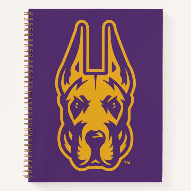 Carnet Université d'Albany Chef de la mascotte Great Dane (Devant)