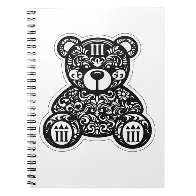 Carnet Urban Black & White Bear Spiral Notebook (Devant)