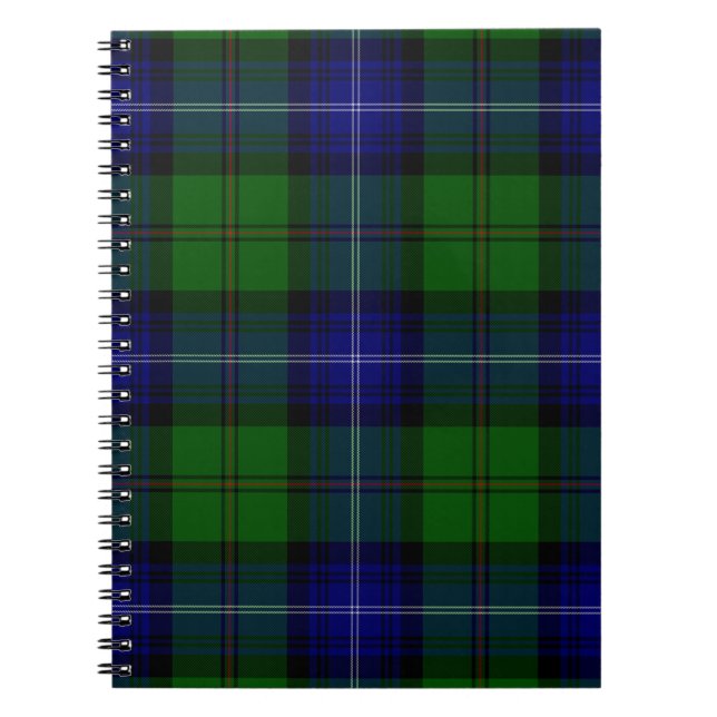 Carnet Urquhart tartan bleu vert plaid (Devant)
