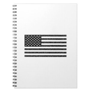 Carnet US Flag Black and White Vintage Retro