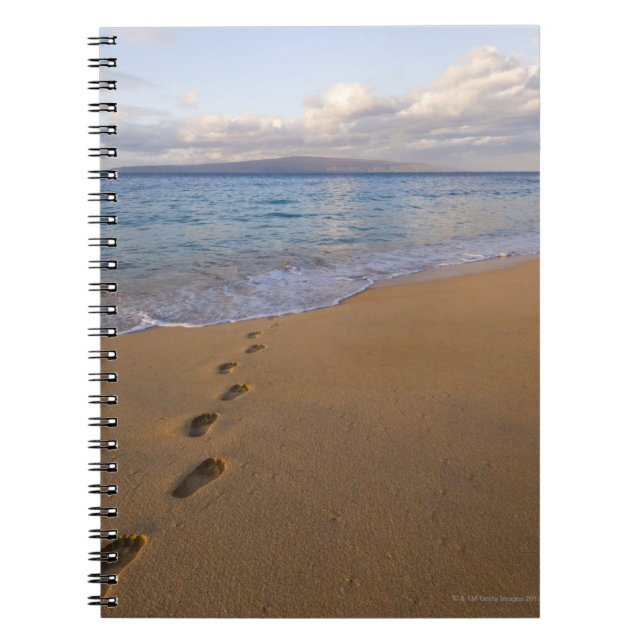 Carnet USA, Hawaii, Maui, Wailea, empreintes sur la plage (Devant)