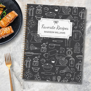 Carnet Ustensiles de cuisine vintage modernes recette doo