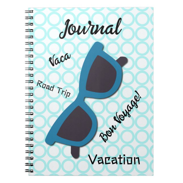 Carnet Vacances amusantes Road Voyage Lunettes de soleil  (Devant)