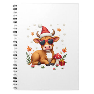 Carnet Vache des Highlands de l'automne Citrouille Noël F