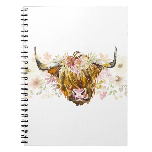 Carnet Vache florale des Highlands (Devant)