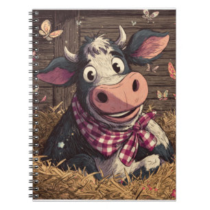 Carnet Vache lunaire avec papillons Illustration