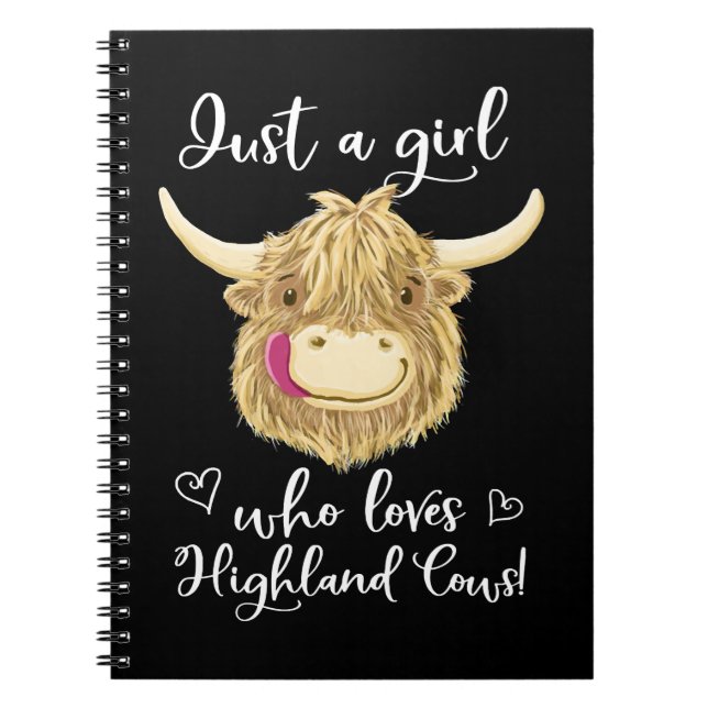 Carnet Vache Moey Juste Une Fille Qui Aime Les Highlands  (Devant)