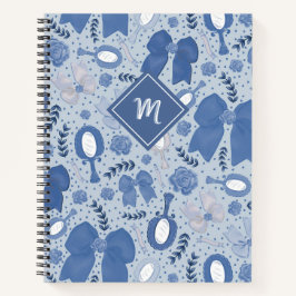 Carnet Vaches et Roses bleus romantiques