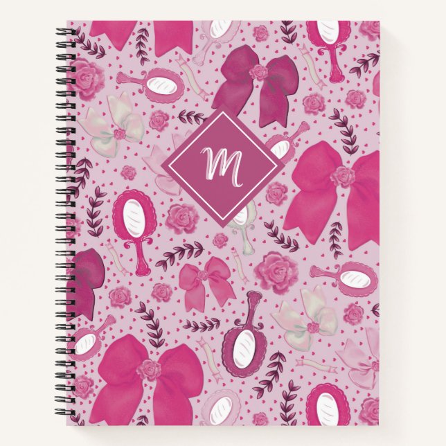 Carnet Vaches romantiques roses et Roses (Devant)