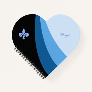 Carnet Vagues abstraites dans des tons bleus & fleur de l