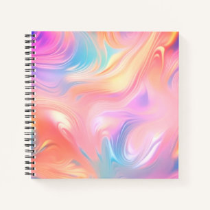 Carnet Vagues abstraites roses bleues jaunes néon tendanc