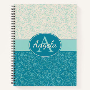 Carnet Vagues Aqua personnalisées